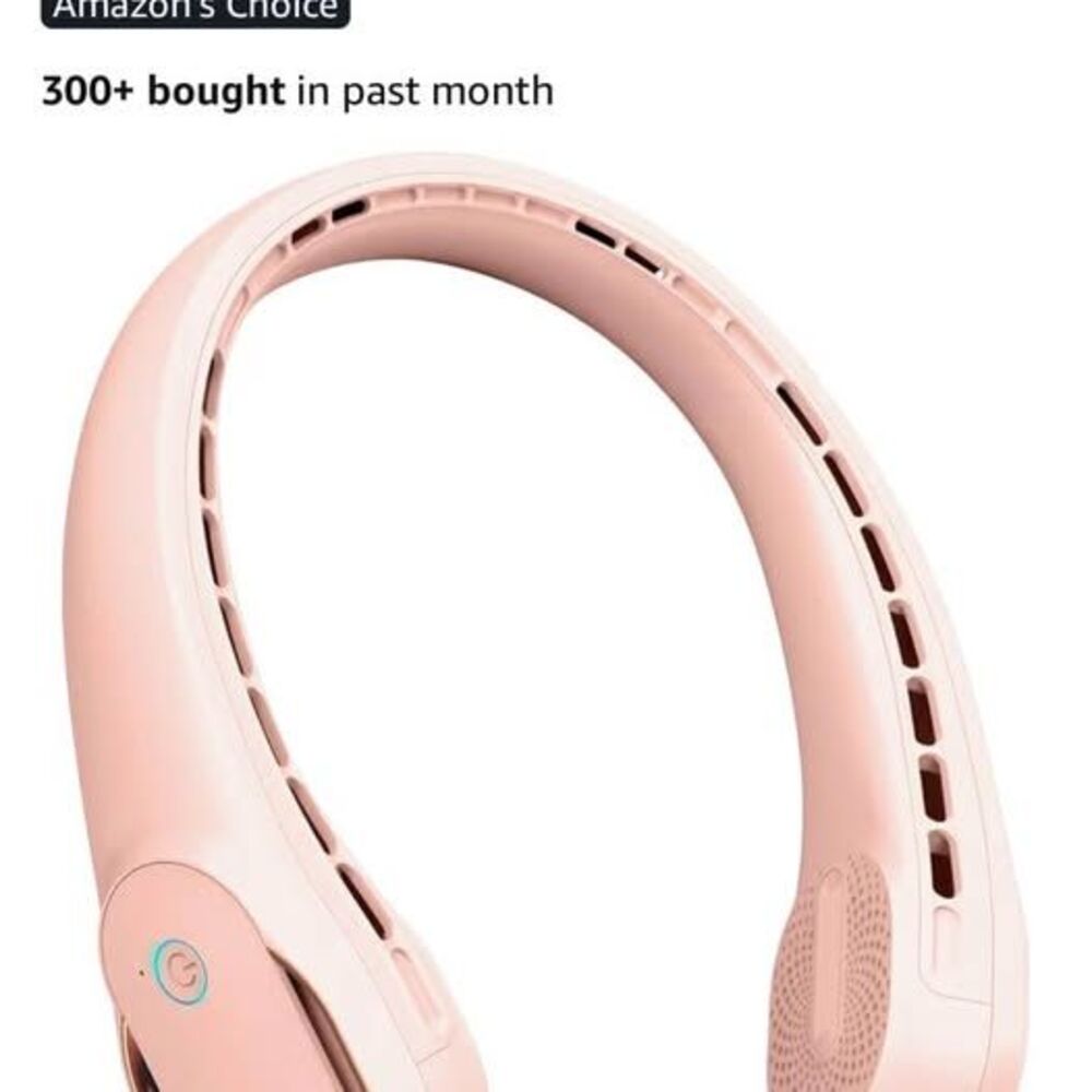 Portable Rechargeable Light Pink Neck Fan